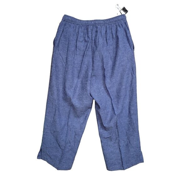 Sag Harbor Women's Linen Blend Casual, Cropped Pants, Size Petite Medium - Picture 4 of 5